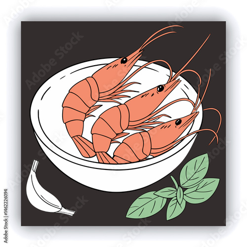 Famous traditional thai food shrimp pad thai, rice noodle stir-fry with prawns, tofu and vegetables on wooden background.