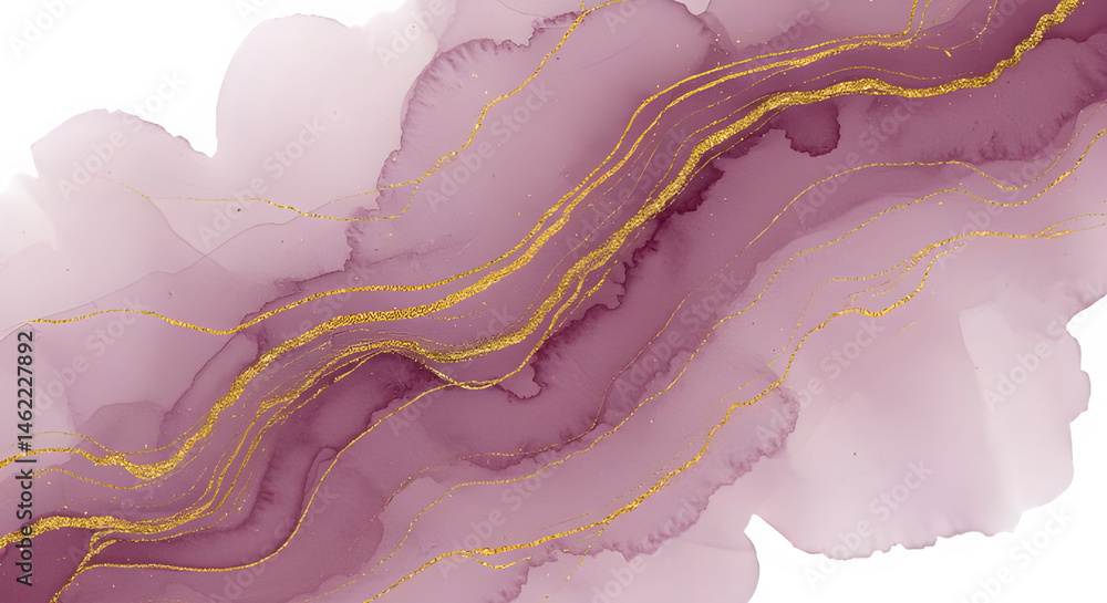 Abstract art: mauve and gold