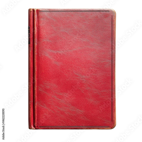 Red Leather Book Cover isolated on transparent background