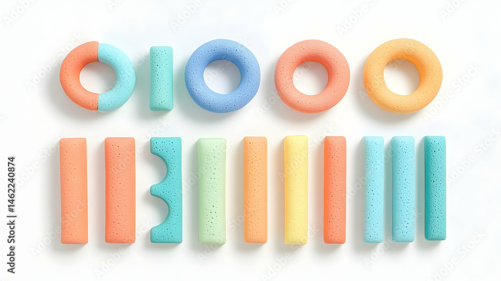 Fototapeta premium Colorful geometric shapes for kids playtime