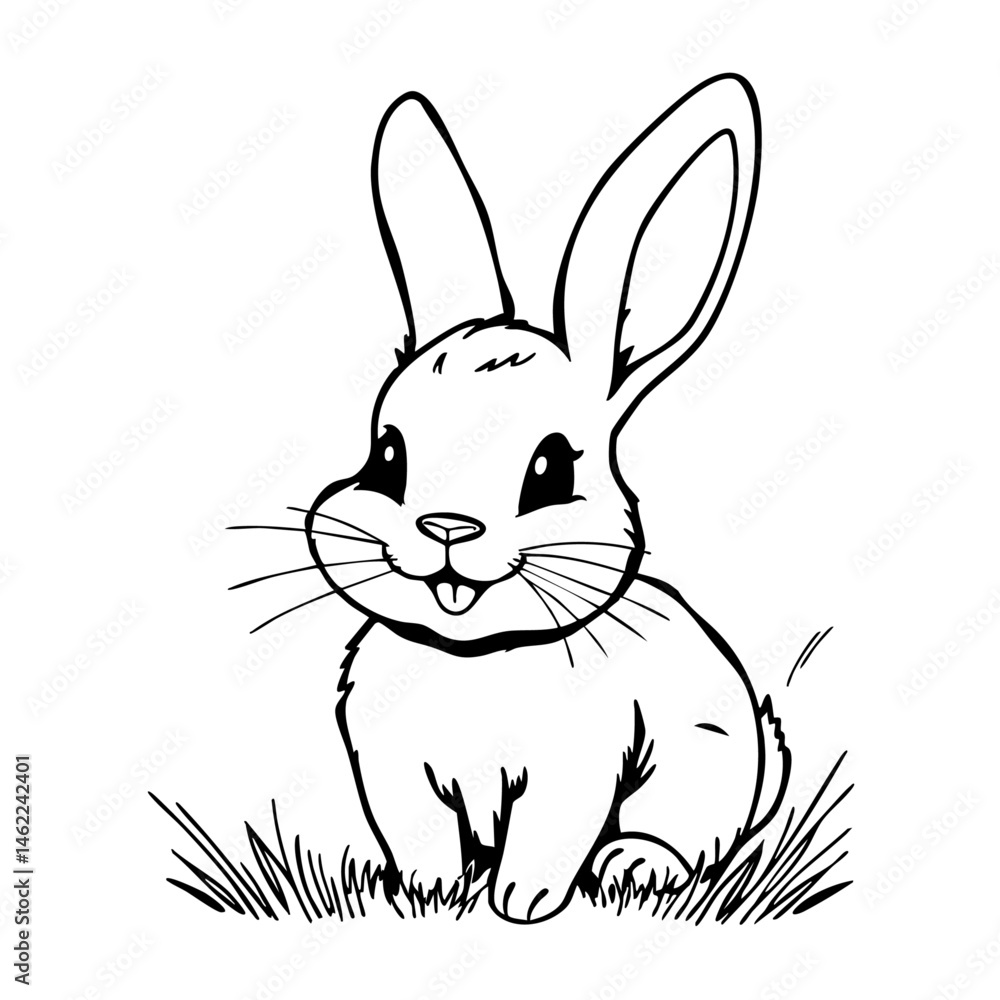 Obraz premium line art drawing a rabbit