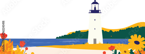 A serene coastal scene, an ...