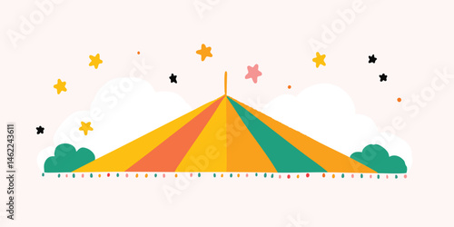 Colorful striped circus ten...