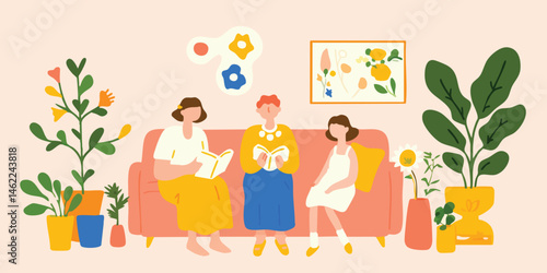 Three family members are en...