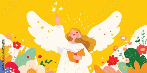 An ethereal angel with deli...