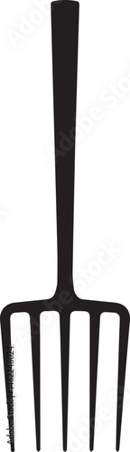 Pitchfork Tool in Silhouette Vector | Black Vector Art Illustration for Farming Designs