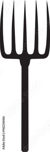 Pitchfork Tool in Silhouette Vector | Black Vector Art Illustration for Farming Designs