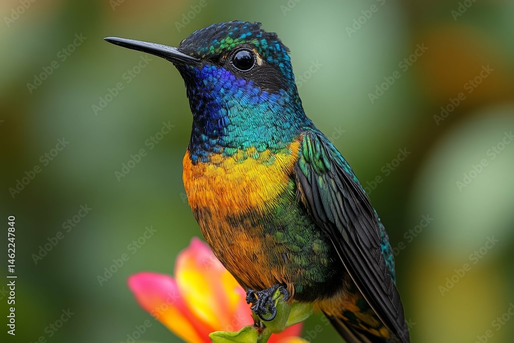 Fototapeta premium Stunning Colorful Hummingbird in Nature