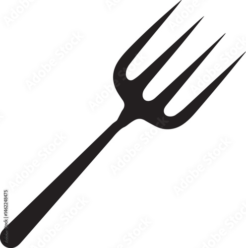 Pitchfork Tool in Silhouette Vector | Black Vector Art Illustration for Farming Designs