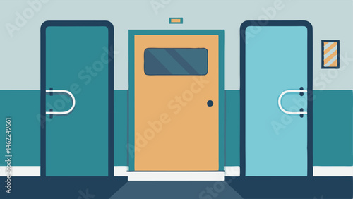 Restroom Facility A graphic depicting a large accessible restroom on board complete with grab bars a sy door and extra space for maneuverability.