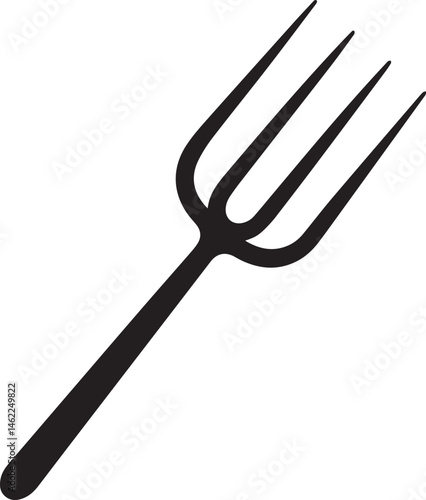 Pitchfork Tool in Silhouette Vector | Black Vector Art Illustration for Farming Designs