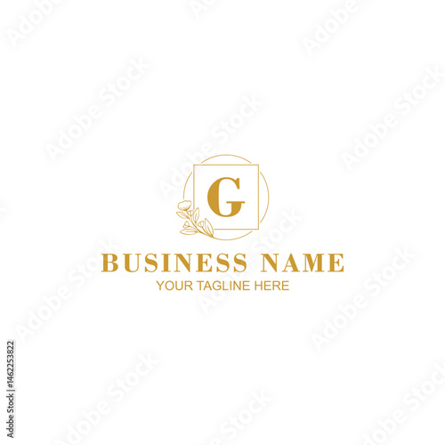 letter g logo design for beauty spa or business with creative illustration
