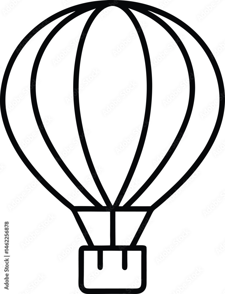 Fototapeta premium Outline icon of an air balloon on a transparent background