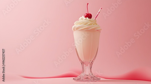 Wallpaper Mural 3D Rendered Milkshake with Whipped Cream for Tasty Dessert Appeal Torontodigital.ca