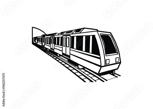 Silhouette of subway isolated on a white background