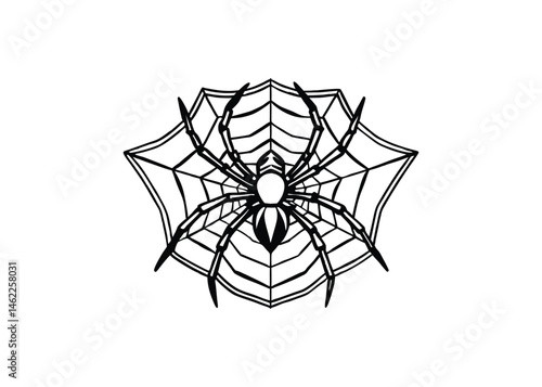 Silhouette of Sydney funnel web spider isolated on a white background