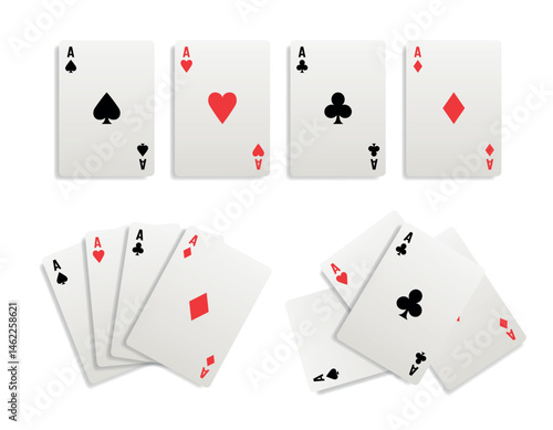 Playing cards. Vector illustration isolated on white background.