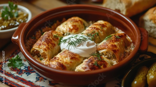 Fototapeta Naklejka Na Ścianę i Meble -  Romanian Sarmale, European Cuisine, Romanian Cuisine