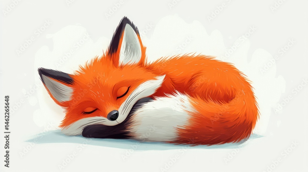 Obraz premium Cute sleeping fox
