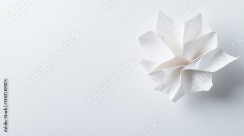 Folded white paper flower design