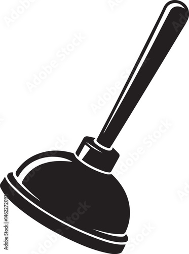 Plunger Silhouette Vector | Plumbing Black Vector Art Illustration for Utility Design