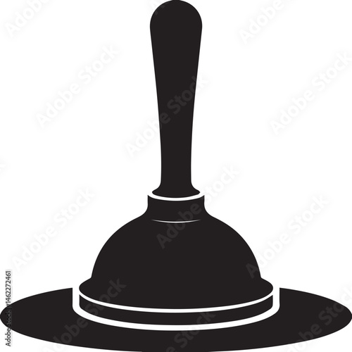 Plunger Silhouette Vector | Plumbing Black Vector Art Illustration for Utility Design