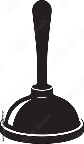 Plunger Silhouette Vector | Plumbing Black Vector Art Illustration for Utility Design