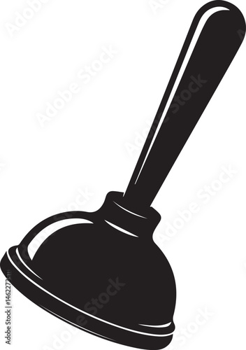 Plunger Silhouette Vector | Plumbing Black Vector Art Illustration for Utility Design
