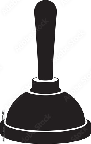 Plunger Silhouette Vector | Plumbing Black Vector Art Illustration for Utility Design