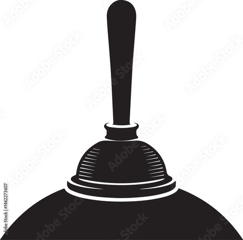 Plunger Silhouette Vector | Plumbing Black Vector Art Illustration for Utility Design