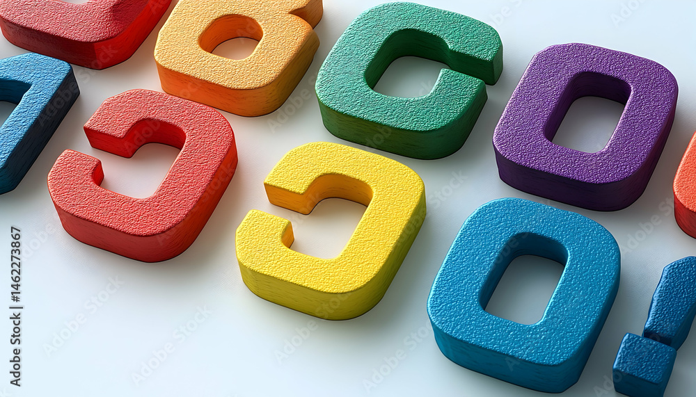 Naklejka premium Colorful wooden letters educational image