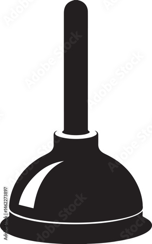 Plunger Silhouette Vector | Plumbing Black Vector Art Illustration for Utility Design