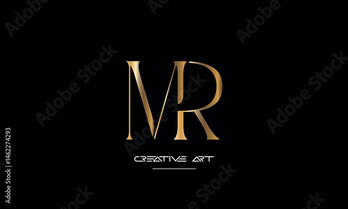 MR, RM, M, R abstract letters logo monogram
