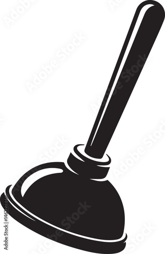 Plunger Silhouette Vector | Plumbing Black Vector Art Illustration for Utility Design