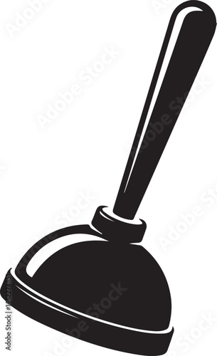 Plunger Silhouette Vector | Plumbing Black Vector Art Illustration for Utility Design