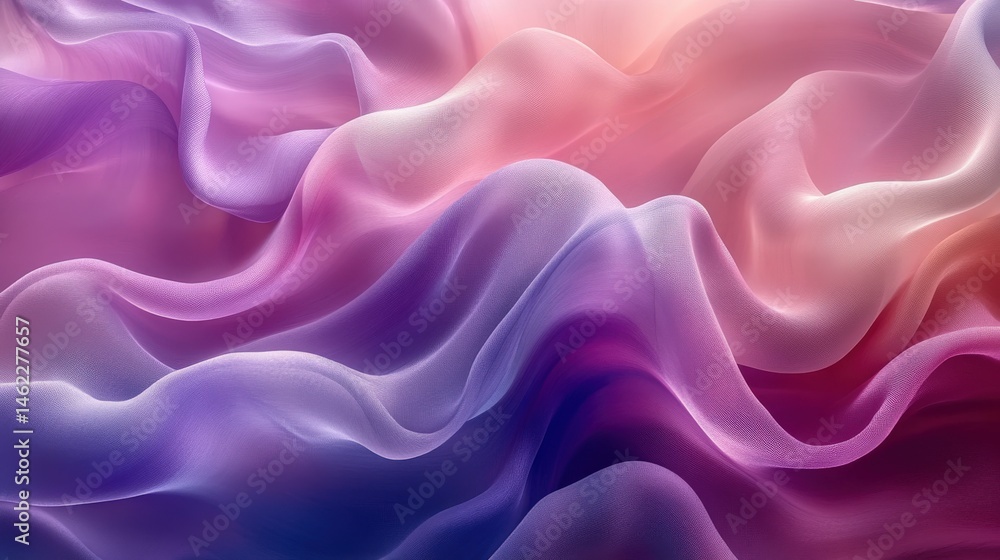 Obraz premium Soft Colorful Waves of Fabric Create Ethereal Abstract Background