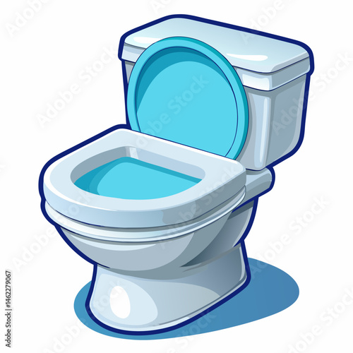 A vector illustration of a clean white ceramic toilet bowl with a closed lid, isolated on a white background