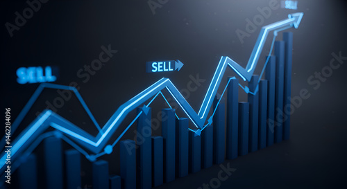 Financial Data Graph with Upward Trend