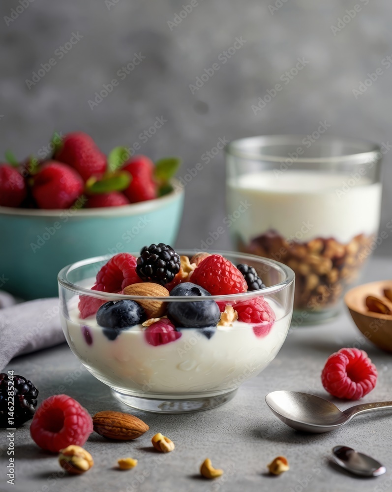 Yogurt bowl with berries and nuts Yogurt bowl with berries and nuts