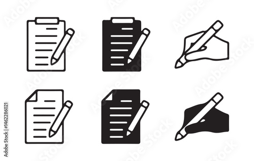 Document icon set. assignment icon. contract document icon. terms and conditions line icon. vector illustration eps 10