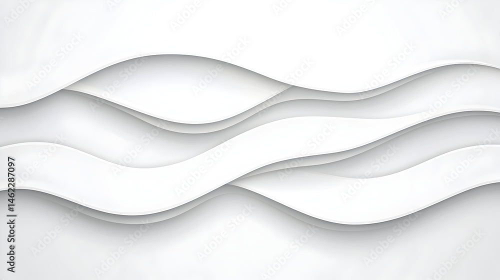 Obraz premium Abstract white wave pattern with layered curves