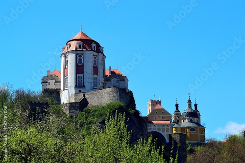 general view of Vranov nad Dyjí castle, April 2025, Czech Republic