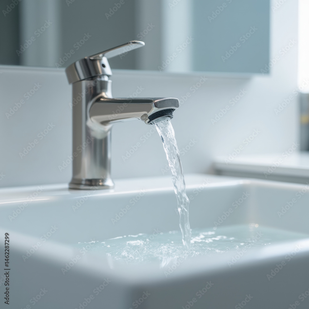 Modern faucet water flow bathroom sink stainless steel home interior clean design contemporary style plumbing fixture Modern faucet water flow bathroom sink stainless steel home interior clean design contemporary style plumbing fixture