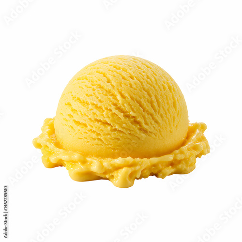 Delicious Mango Ice Cream Scoop Creamy Texture Refreshing Treat