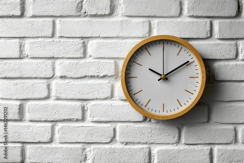 Wallpaper Mural Simple round wall clock on white brick wall Torontodigital.ca