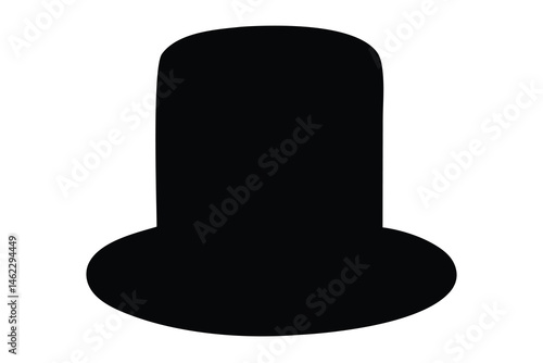 black top hat on white background