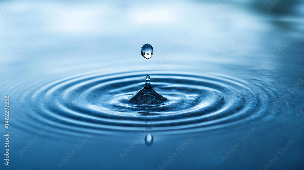 Water Drop Creating Ripples in a Still Pool