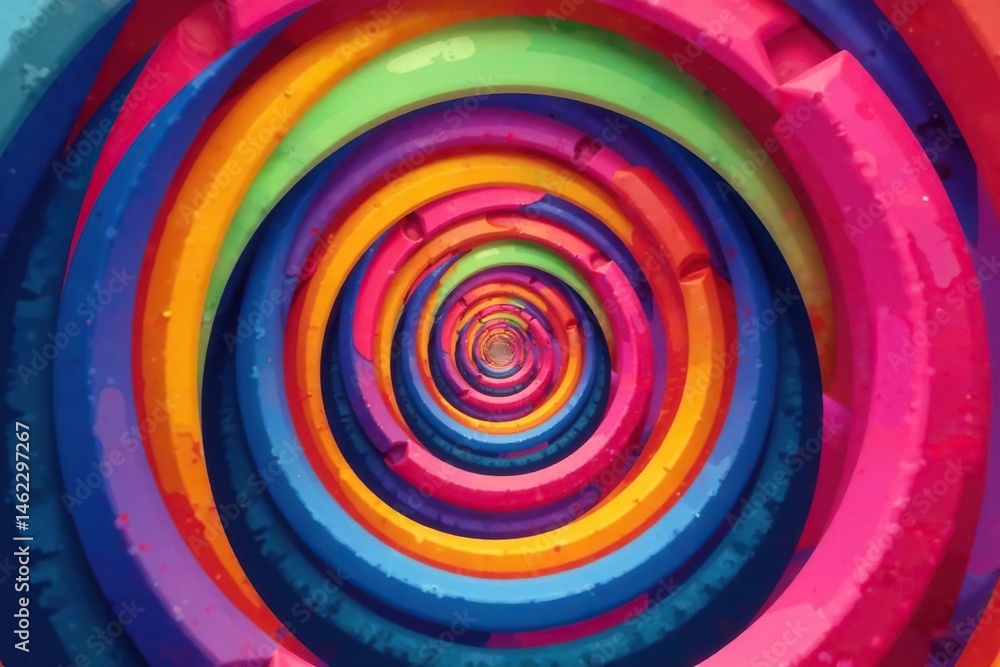 Fototapeta premium Interlocking circles creating a dynamic optical illusion , monochrome, modern, white