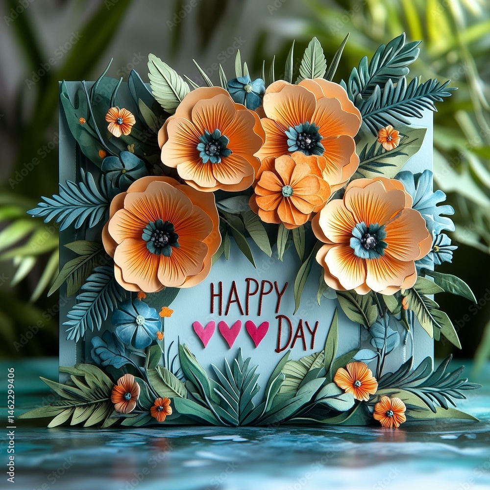 Handmade Mother's Day Card with Floral Design Handmade Mother's Day Card with Floral Design
