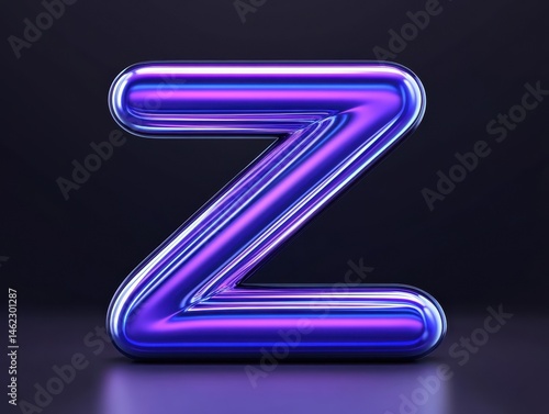 Wallpaper Mural 3D letter Z, vibrant purple-blue Torontodigital.ca